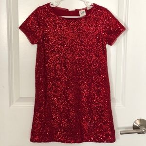 Gap Red Sequin Party Dress, Like New, XS 4-5